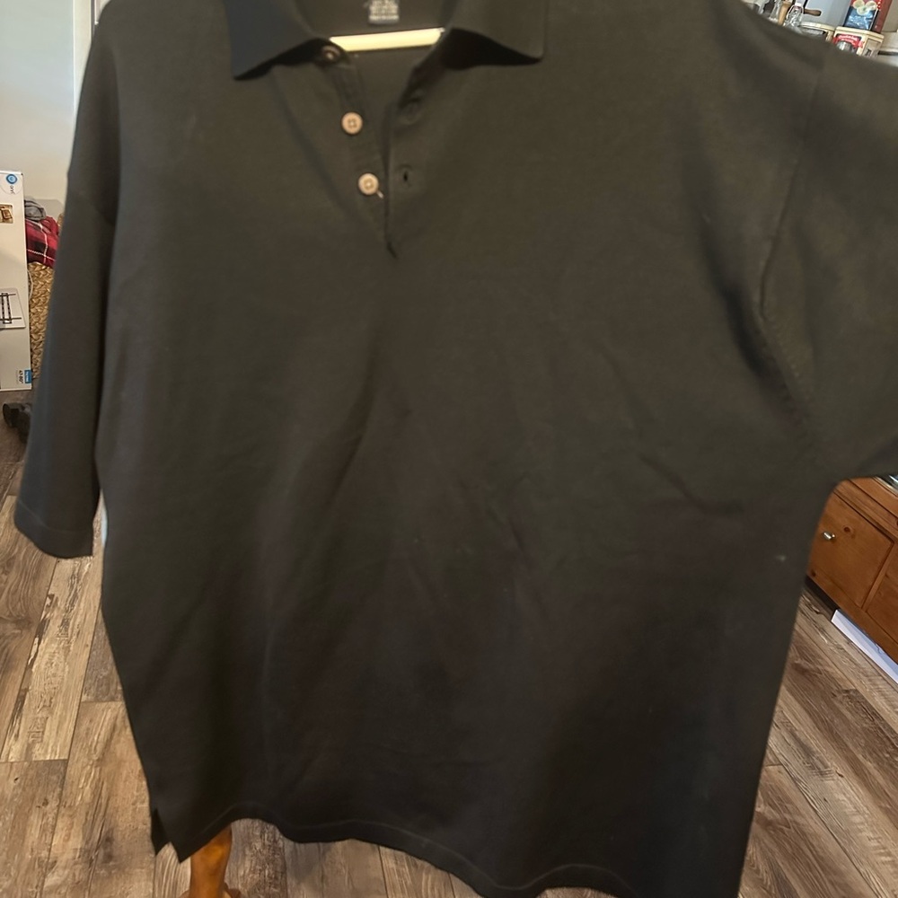 Tommy Bahama Black Polo Shirt Classic Knit Design
